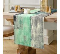 Boho Table Runner Green and Grey Modern Table Decor Spring Summer Table Decorative Cloth for Dinner Xmas Outdoor Holiday Parties Great Gift TV Table Bridal Shower Home 40 cm x 140 cm