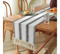 Boho Table Runner - Macrame Halloween Table Runner with Hand-Tassels, 400cm Long, Rustic Decor for Holiday Parties and Everyday Use