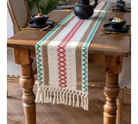 Boho Table Runner - Macrame Halloween Table Runner with Hand-Tassels, 400cm Long, Rustic Decor for Holiday Parties and Everyday Use