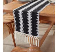 Boho Table Runner - Macrame Halloween Table Runner with Hand-Tassels, 400cm Long, Rustic Decor for Holiday Parties and Everyday Use