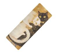 Boho Tai Chi White and Black Cats printed non toxic yoga mat chemical free Thick 1 mm for home gym non slip, with yoga mat bag carrier tapete para ejercicio 71x26 inches