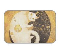 Boho Tai Chi White and Black Cats Summer dogs cooling Self Cooling 38" x 23" cooling mat for outside for kitten travel camas frias para perros M