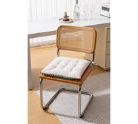 Boho Tassel Decor Square Dining Chair Pad Cushion in White | Size: 40 cm x 40 cm The hot sale White 40 cm x 40 cm