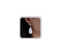 Boho Thick Large Teardrop Pearl Earrings Chunky Pearl Drop Earrings Stud Bridal Wedding Dangle Brides Simple Minimalist Delicate Dainty Bridesmaids Statement Cute Trendy Jewelry for Women