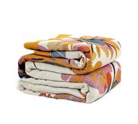 Boho Throw Blanket 100% Cotton Ultra Soft Bed Throw Large Summer Blanket Floral Bird and Butterfly Farmhouse Decor Bed Blankets,60"×80" All Season Blankets for Sofa Couch Chair