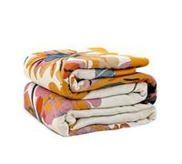 Boho Throw Blanket 100% Cotton Ultra Soft Bed Throw Large Summer Blanket Floral Bird and Butterfly Farmhouse Decor Bed Blankets,60"×80" All Season Blankets for Sofa Couch Chair