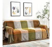 Boho Throw Blanket, Bohemian Tassels Throw Blankets for Bed Couch Soft Chair， Chenille Fringe Tassels (New Green, Large 86 * 102Inches)