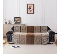 Boho Throw Blanket, Chenille Jacquard Tassels Throw Blankets for Bed Couch Soft Chair， Bohemian Fringe Tassels (Black, Large 220 * 260cm)