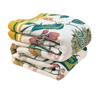 Boho Throw Blanket for Bed - 100% Cotton Ultra Soft Luxury Throw Rustic Fall Quilt,Bird Printed Farmhouse Decor Bed Blankets,Throw for Living Room Sofa Couch Chair (Boho Colorful Bird, 150X200CM)