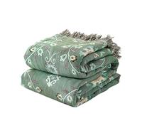 Boho Throw Blanket for Bed, 100% Cotton, Ultra Soft, Rustic, Autumn Blanket, Floral Print, Farmhouse Decor, Bedding, 203 x 228 cm, Rustic Throw for Sofa, Couch, Chair