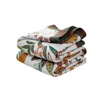 Boho Throw Blanket for Bed - 100% Cotton Ultra Soft Rustic Quilt - Floral Printed Farmhouse Decor Spring Bed Blankets,60"×80" All Season Rustic Throw for Sofa Couch Chair
