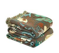 Boho Throw Blanket for Bed 100% Cotton Ultra Soft Rustic Quilt Summer Blanket Forest Tiger Printed Farmhouse Decor Bed Blankets,60"×80" All Season Rustic Throw for Sofa Couch Chair