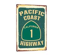 Boho Tin Sign Minimalist Wall Art for Bedroom Pacific Coast Highway 8x6 INCH