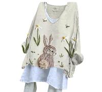 Boho Tops for Women Summer Linen Tops for Women UK Plus Size Long Sleeve Linen Shirts with Pockets Lightweight Crewneck Tunic Baggy Solid Lightning Deals of The Day Today Sale