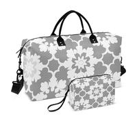 Boho Travel Duffle Bag Gym Bag, Moroccan Floral Geometric Weekender Bags for Women with Toiletry Bag Travel Tote Bag Swim Bag