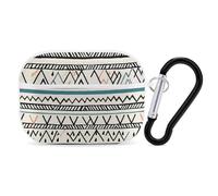 Boho Triangle Stripes AirPod Pro Case, Anti Scratch Hard PC Cover with Keychain, AirPod Pro 2nd/1st Case Accessories for Women Men, White-Style