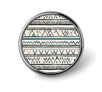 Boho Triangle Stripes Round Badge for Men Women, Durable & Stylish Lapel Pins, Lightweight Metal Badges for Shirts, Jackets, Hats