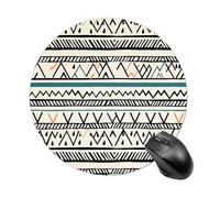 Boho Triangle Stripes Round Mouse Pad 7.8 Inch, Portable Gaming Mouse Mat with Non-Slip Rubber Base & Smooth Surface, Waterproof Mousepad for PC, Laptop, Computer, Office, Home