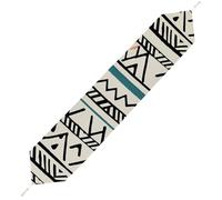 Boho Triangle Stripes Table Runner for Dining Table, Short Plush Runners Washable & Durable Tablerunner Modern Home Decor for Wedding, Kitchen, Holiday 229*33cm