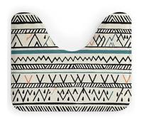 Boho Triangle Stripes Toilet Rugs U Shaped Washable, Extra-Soft Plush Bath Mat 20 X 16 Inch Non Slip Toilet Floor Mat Quick Dry Super Absorbent Bathroom Rugs Microfiber Toilet Carpet