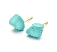 Boho Turquoise Stud Earrings Blue Raw Gemstone Earrings for Women Boho Western Turquoise Jewelry Hypoallergenic Earrings Sensitive Ears, 1, Metal, No Gemstone