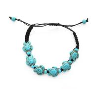 Boho Turtle Bracelet for Women Girls Men Bohemian Adjustable Sea Turtle Turquoise Anklet Bracelet Fashion Cute Woven Elastic Handmade Chain Accessories Summer Holiday Jewelry Gifts BFF