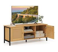 Boho TV Stand for TVs up to 55” PE Rattan Media Console Table
