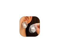 Boho Twisted Spiral Pearl Stud Earrings for Women Fashion Gold Swirls Statement Earrings Silver Beaded Earrings Wedding Bridal Jewelry, Large, Zinc, No Gemstone