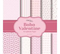 Boho Valentine Scrapbook Paper: 20 Unique and Beautiful Double-Sided Pink Dot Stripe Pattern Sheets for Scrapbooking, Card Making, Junk Journals, Origami, and Other Cut and Create Paper Crafts