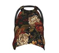 Boho Vintage Dark Flower Bloosom Rose Baby Car Seat Cover Soft Baby Nursing Cover Infant Carseat Stroller Cover for Girls and Boys