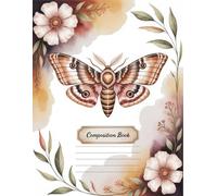 Boho Vintage Death Moth Composition Book: 120 Pages Notebook, with Watercolor Cover Design, suitable for Journaling, School Notes, Ideas, Teachers, ... Design, suitable for Journaling, School Note