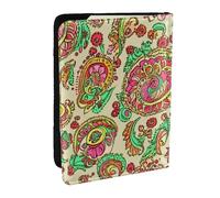 Boho Vintage Floral Pattern Printed Passport Holder,Travel Pu Leather Passport Cover Case Organiser for Men Women,6.5 Inch