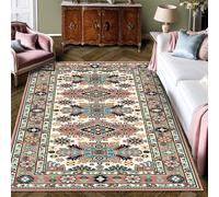 Boho Vintage Floral rugs, Non - Slip, Persian - Style Ornate Pattern, Soft & Durable, Ideal for Entryway, Adds Elegant Charm to Home Decor,Red,72*107.8inch