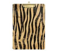 Boho Vintage Simplified Animal Stripes Acrylic Police clipboard Standard Letter A4 Size Hard Board for Clip Board Teacher Gold 12x9in Tabla para escribir con Clip