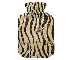 Boho Vintage Simplified Zebras Stripes Cute hot Water Bottle with Soft Cover, 2L Warm Compress for Arthritis,Arthritis,compresas calientes para el vientre