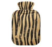 Boho Vintage Simplified Zebras Stripes hot-Water Bottle with Soft Cover, 2L Warm Water Bottle for Bed for Neck Shoulder Warmer, Neck Shoulder Warmer