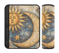 Boho Vintage The Sun The Moon 2 Pack car Accessories seat Belt Covers Stop seat Belt Cutting into Neck for Most Cars accesorios para carro