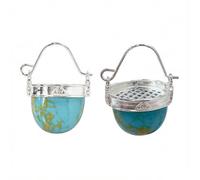 Boho Vintage Turquoise Hoop Statement Earrings for Women Men Western Ethnic Semicircle Basket Shape Huggie Earring Simple Geometric Natural Stone Cowboy Tribal Bohemian Jewelry Gifts