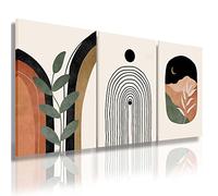 Boho Wall Art Prints Set of 3, Boho Wall Decor, Neutral Abstract Geometric Prints Canvas Artwork Prints for Bedroom Bathroom Living Room Office (Boho Prints-2, 12x16inchx3pcs)