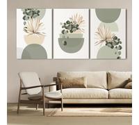 Boho Wall arts Prints, Sage Green Mid century Modern Botanical Boho Wall Decor Beige Green Art Print Posters(60x80cmx3/Without frame)