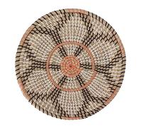 Boho Wall Basket Decor, Seagrass Rattan Wicker Wall Decor Round Grass Wall Ornaments 35cm Diameter Hand Knitting Hanging Woven Wall Baskets For Living Room Kitchen (Style 3)