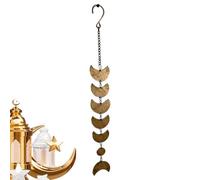 Boho Wall Decor - 7x59cm Vintage Moon, Metal Rustic Ornament, Bohemian Wall Art with Celestial Motif | Indoor Living Room Apartment Dorm Bedroom Farmhouse Garden Porch Yard Nursery Home Decoration