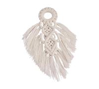 Boho Wall Decor Feathers Tassel - Handwoven Feathers Tassel Tapestry | Macrame Wall Art Decor | Bohemian Leaf Feathers Shape Wall Decorations | Boho Woven Cotton Rope Cord Ornaments
