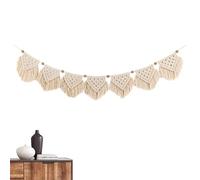 Boho Wall Decor - Handcrafted Bohemian Wall Hanging, Artisan Woven Macrame Tapestry | Natural fiber Bohemian Macrame Wall Tapestry with Wooden Beads, Home Decor Wall Art for Condo, Lounge, Bedchamber