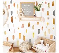 Boho Wall Stickers Peel and Stick Watercolor Wall Decals Brush Strokes Splatter Decal Removable Abstract Lines Stickers Modern Line Wall Decals for Nursery Bedroom Decor