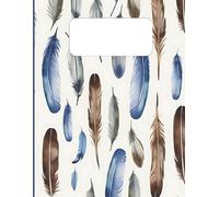Boho Watercolor Feathers Notebook: 110 Page Wide Ruled Lined Journal, 8.5 x 11 Large Size: Spiritual, Dreamcatcher, Art Composition Book for Students & Women