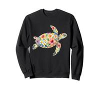 Boho Watercolor Island Hibiscus Hawaiian Honu Sea Turtle Sweatshirt