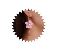 Boho Wedding Acrylic Big Black Red Flower Earrings Dangle Gold Large Pink Floral Hoop Earrings Cz Drop Rose Huggie Unique Resin Petal Daisy Crystal Tassel Statement Summer Beach for Women Prom Party