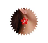 Boho Wedding Acrylic Big Black Red Flower Earrings Dangle Gold Large Pink Floral Hoop Earrings Cz Drop Rose Huggie Unique Resin Petal Daisy Crystal Tassel Statement Summer Beach for Women Prom Party