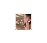 Boho Wedding Dainty Bow Mini Pearl Stud Earrings Gold Tiny Crystal Double Sided Earrings Bowknot Ear Jacket Simple White Small Beads Cz Front Back Ribbon Cute Delicate Minimalist for Women